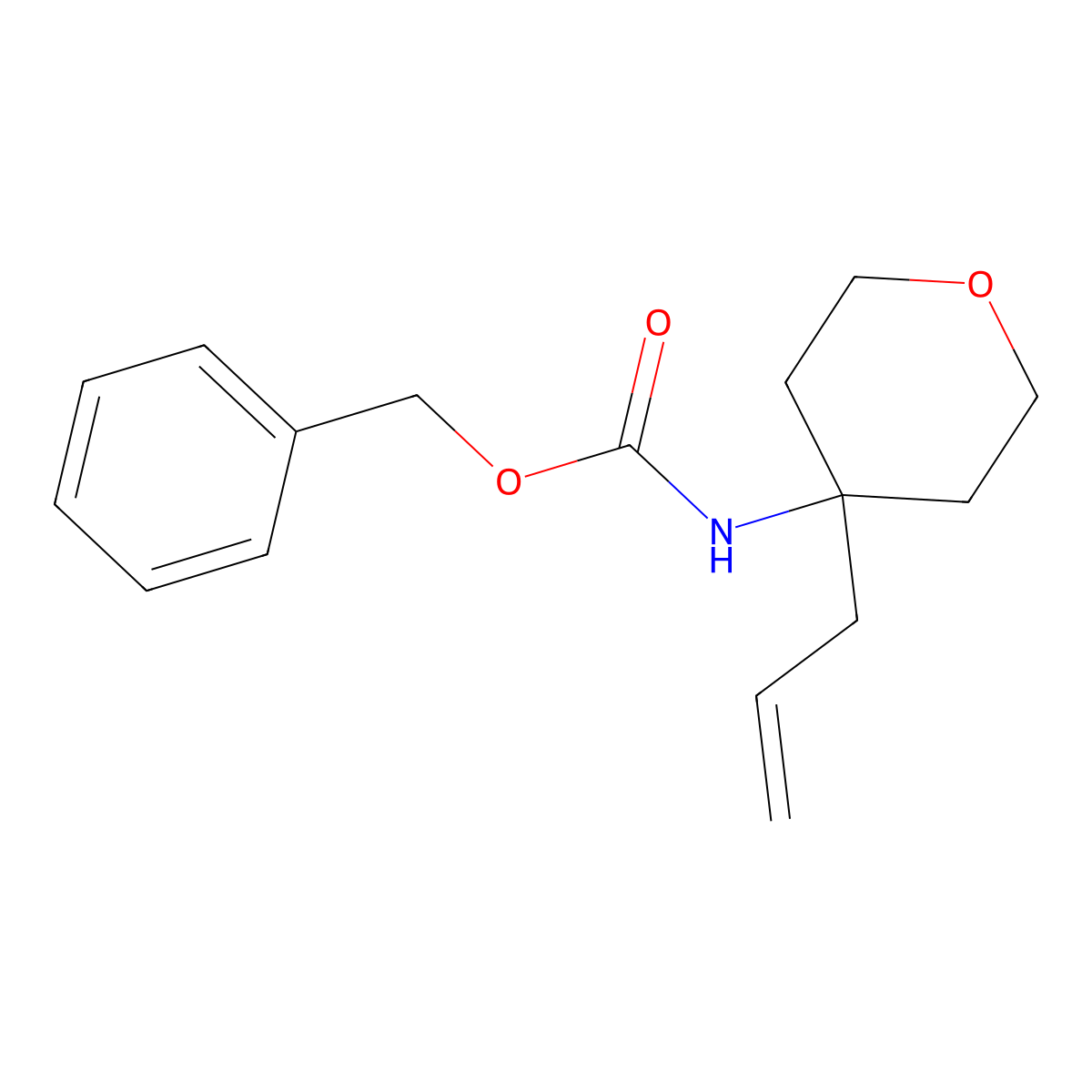benzyl N-[4-(prop-2-en-1-yl)oxan-4-yl]carbamate molecular structure, CAS 2304558-89-0