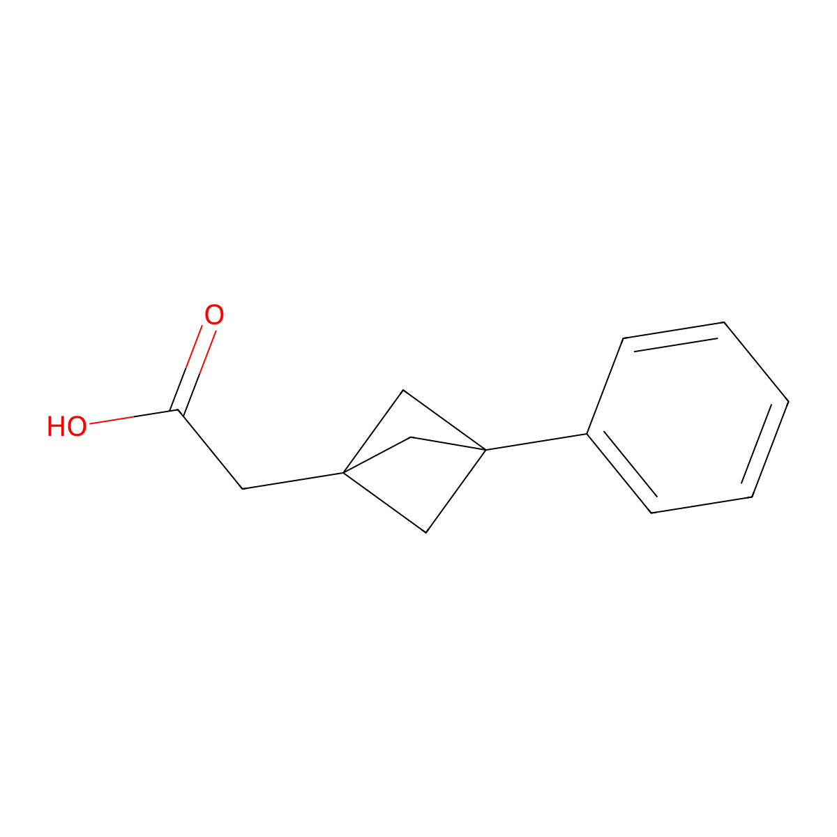 2-(3-Phenylbicyclo[1.1.1]pentan-1-yl)acetic acid molecular structure, CAS 2304561-34-8
