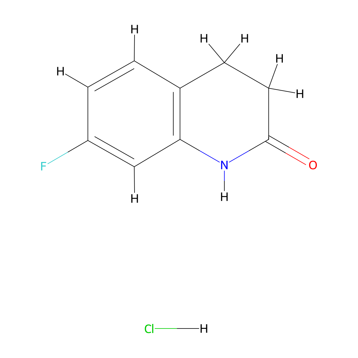 7-Fluoro-3,4-dihydroquinolin-2(1H)-one hcl molecular structure, CAS 2304583-80-8