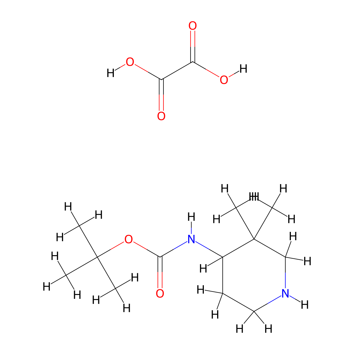 tert-Butyl (3,3-dimethylpiperidin-4-yl)carbamate oxalate molecular structure, CAS 2304583-82-0