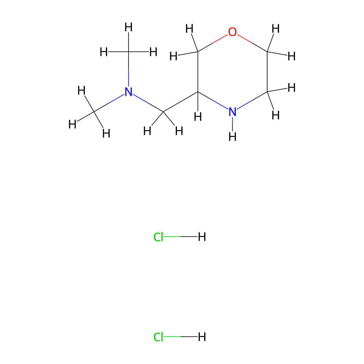 N,N-Dimethyl-3-morpholinemethanamine dihydrochloride molecular structure, CAS 2304583-87-5