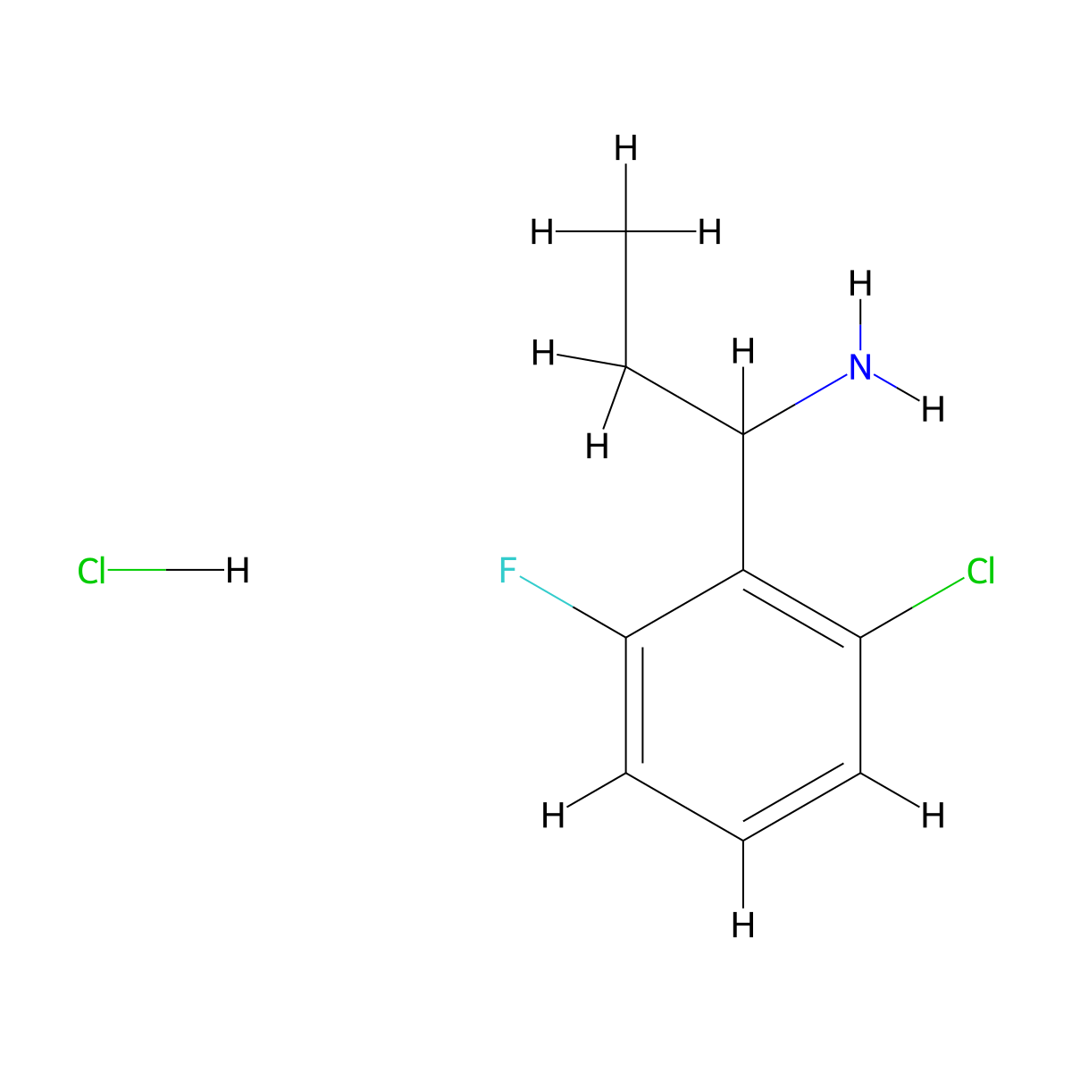 1-(2-Chloro-6-fluorophenyl)propan-1-amine hydrochloride molecular structure, CAS 2304583-88-6
