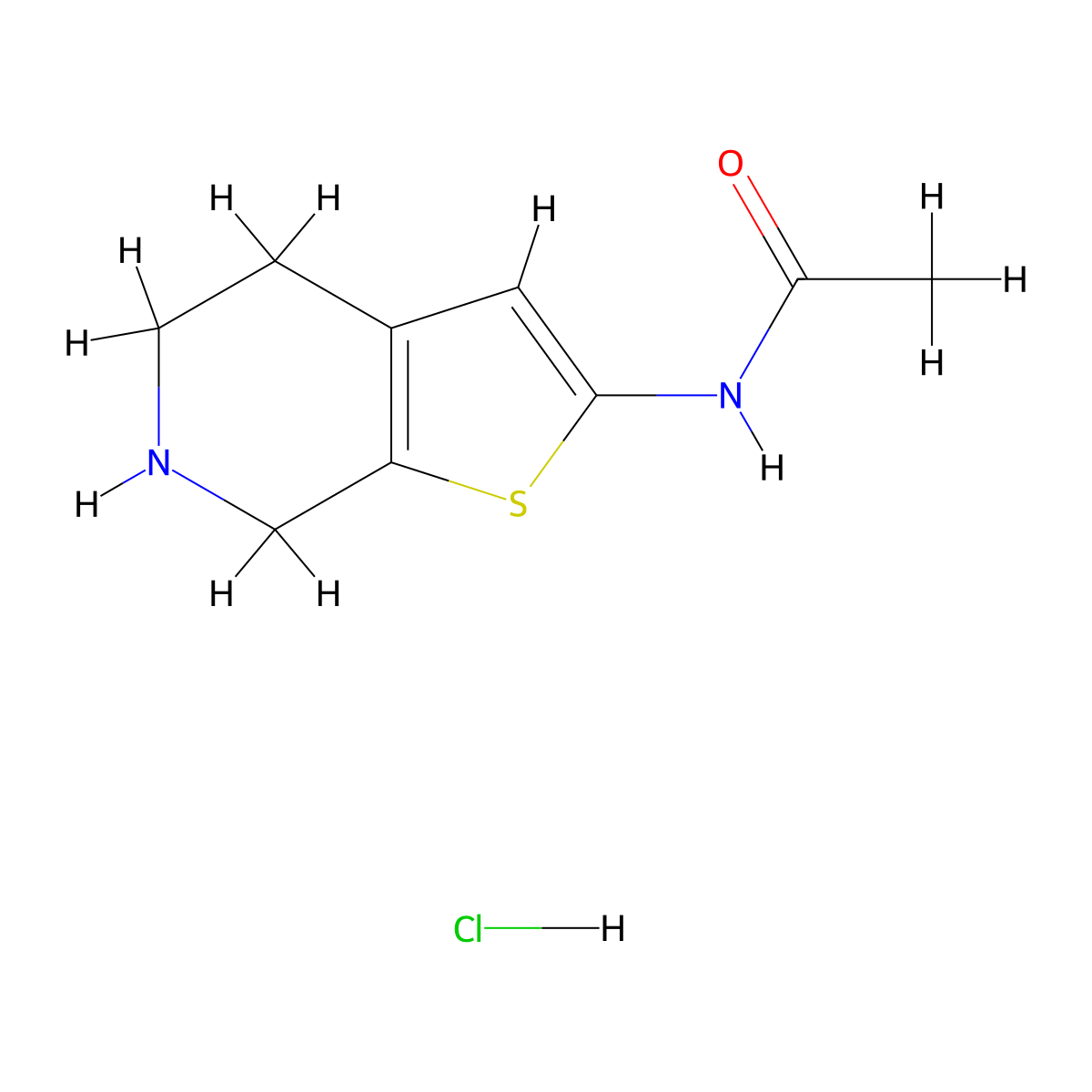 N-(4,5,6,7-Tetrahydrothieno[2,3-C]pyridin-2-YL)acetamide hcl molecular structure, CAS 2304583-91-1