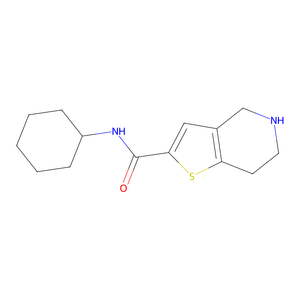 N-Cyclohexyl-4,5,6,7-tetrahydrothieno[3,2-c]pyridine-2-carboxamide molecular structure, CAS 2304583-92-2