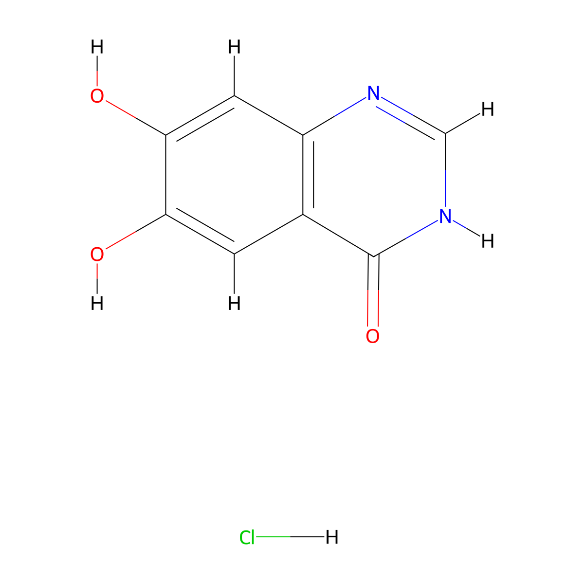 6,7-Dihydroxyquinazolin-4(3H)-one hcl molecular structure, CAS 2304583-94-4