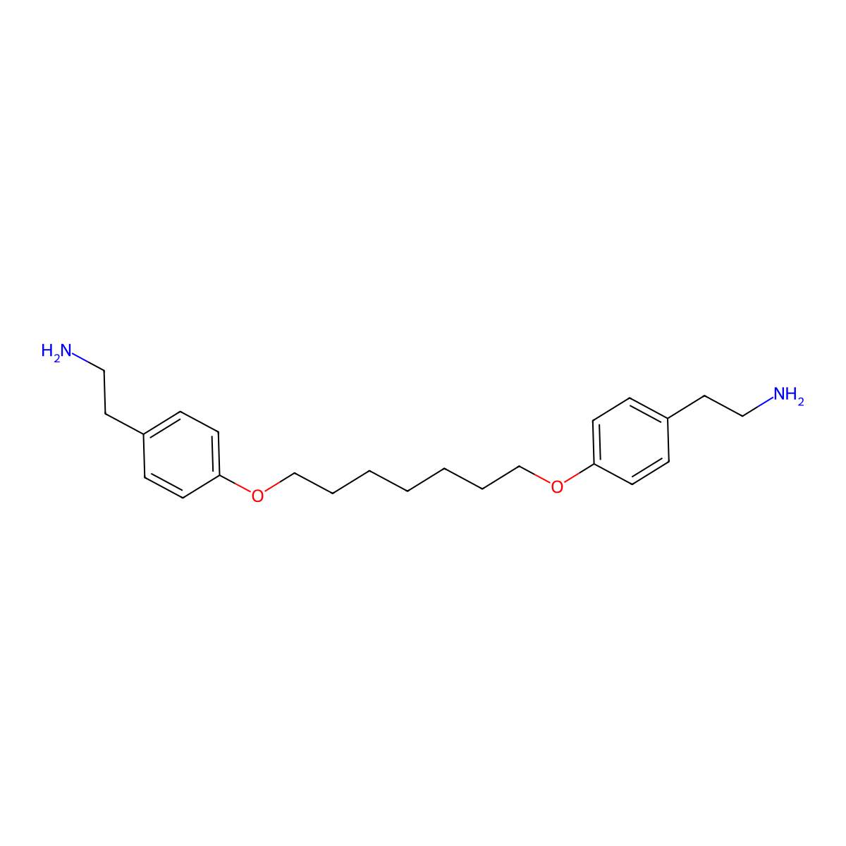2,2'-((Heptane-1,7-diylbis(oxy))bis(4,1-phenylene))bis(ethan-1-amine) molecular structure, CAS 2304584-03-8