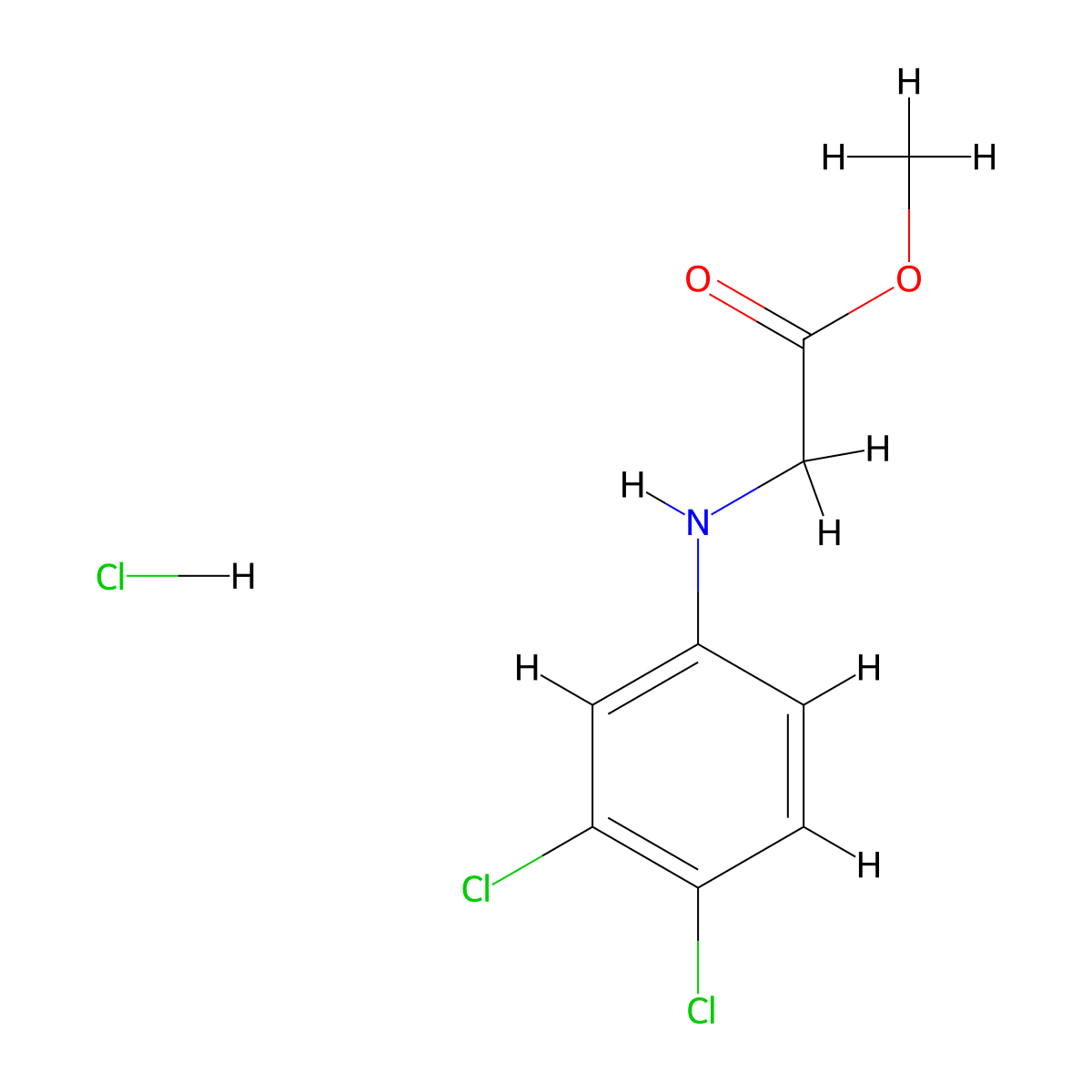 Methyl (3,4-dichlorophenyl)glycinate hcl molecular structure, CAS 2304584-08-3