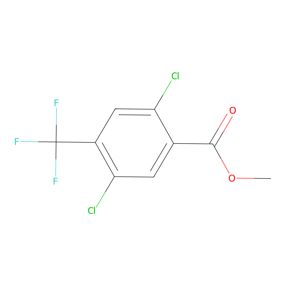 Methyl 2,5-dichloro-4-(trifluoromethyl)benzoate molecular structure, CAS 2304584-11-8