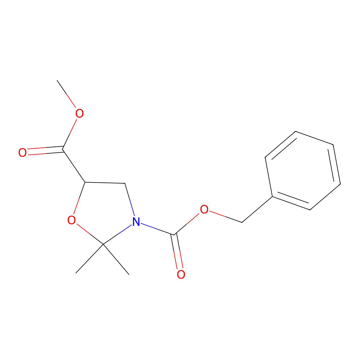3-Benzyl 5-methyl (R)-2,2-dimethyloxazolidine-3,5-dicarboxylate molecular structure, CAS 2304585-03-1