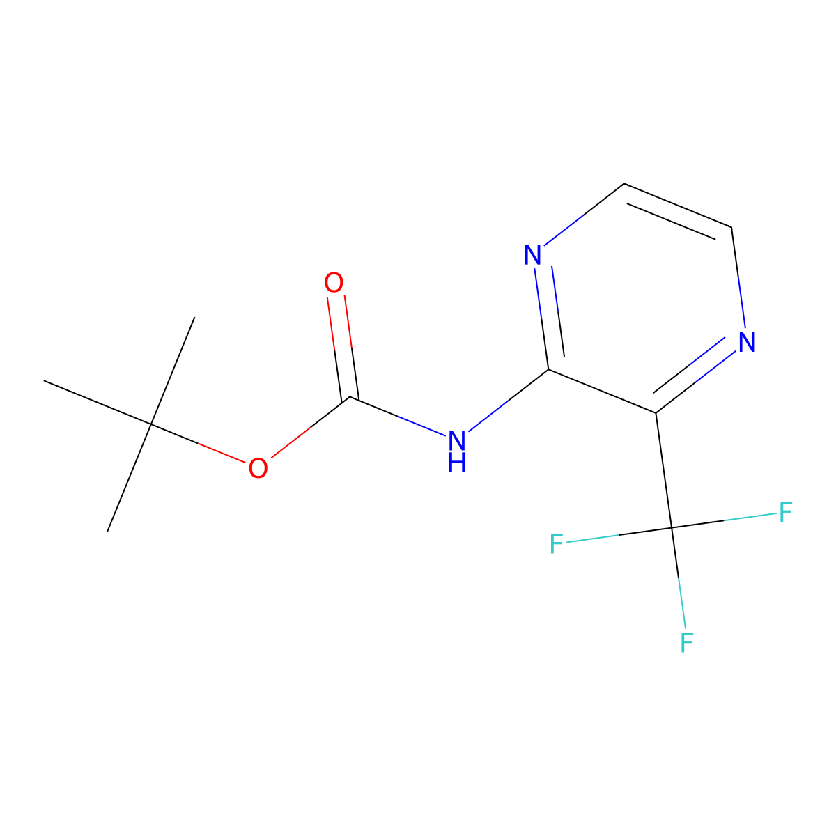 tert-Butyl (3-(trifluoromethyl)pyrazin-2-yl)carbamate molecular structure, CAS 2304589-52-2