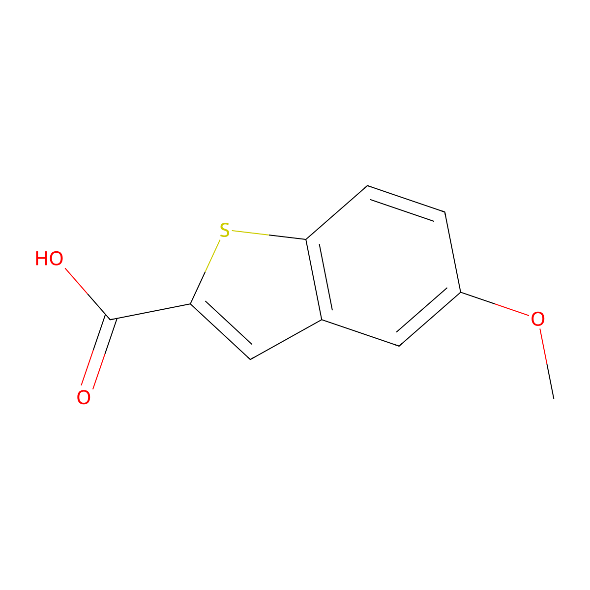 5-Methoxy-1-benzothiophene-2-carboxylic acid molecular structure, CAS 23046-02-8