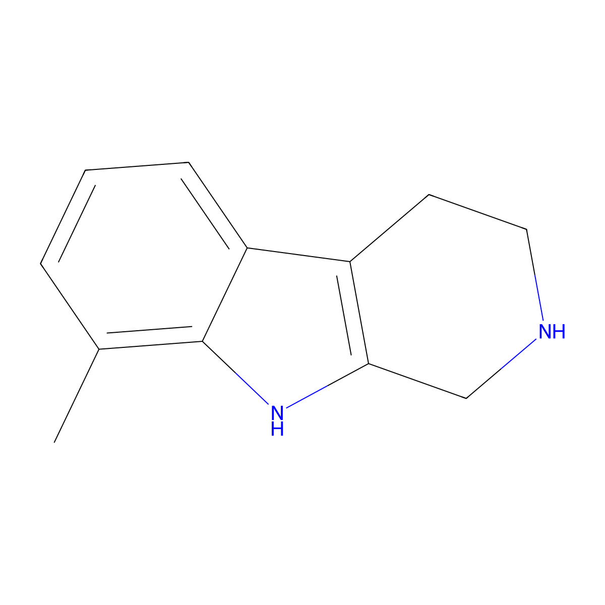 8-Methyl-1H,2H,3H,4H,9H-pyrido[3,4-B]indole molecular structure, CAS 23046-74-4