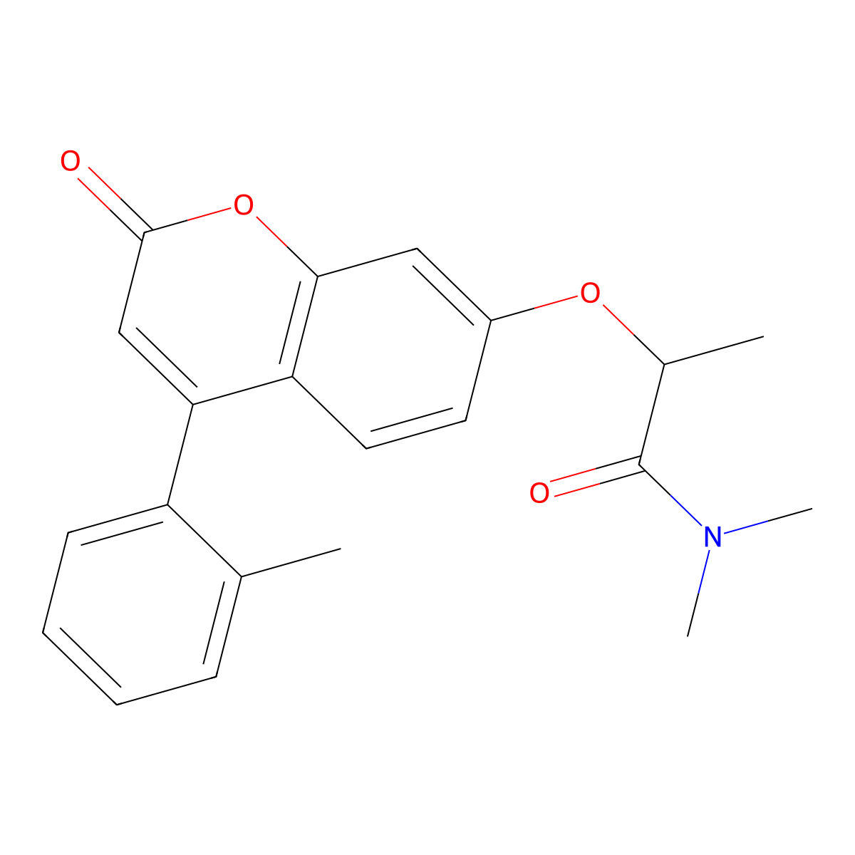 N,N-dimethyl-2-((2-oxo-4-(o-tolyl)-2H-chromen-7-yl)oxy)propanamide molecular structure, CAS 2304621-31-4