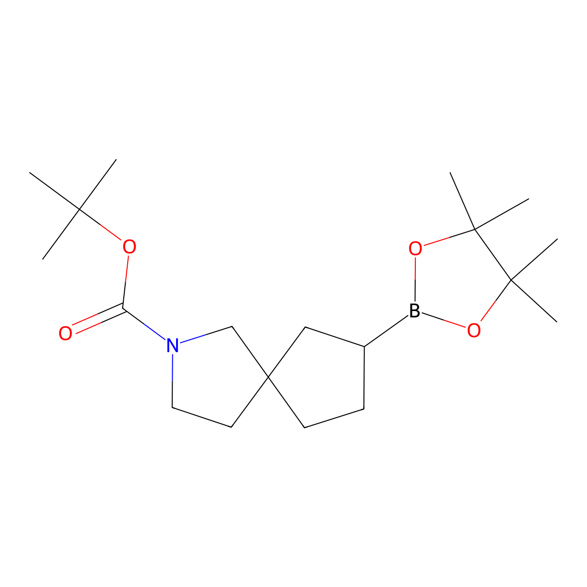 Tert-butyl 7-(4,4,5,5-tetramethyl-1,3,2-dioxaborolan-2-YL)-2-azaspiro[4.4]nonane-2-carboxylate molecular structure, CAS 2304631-27-2