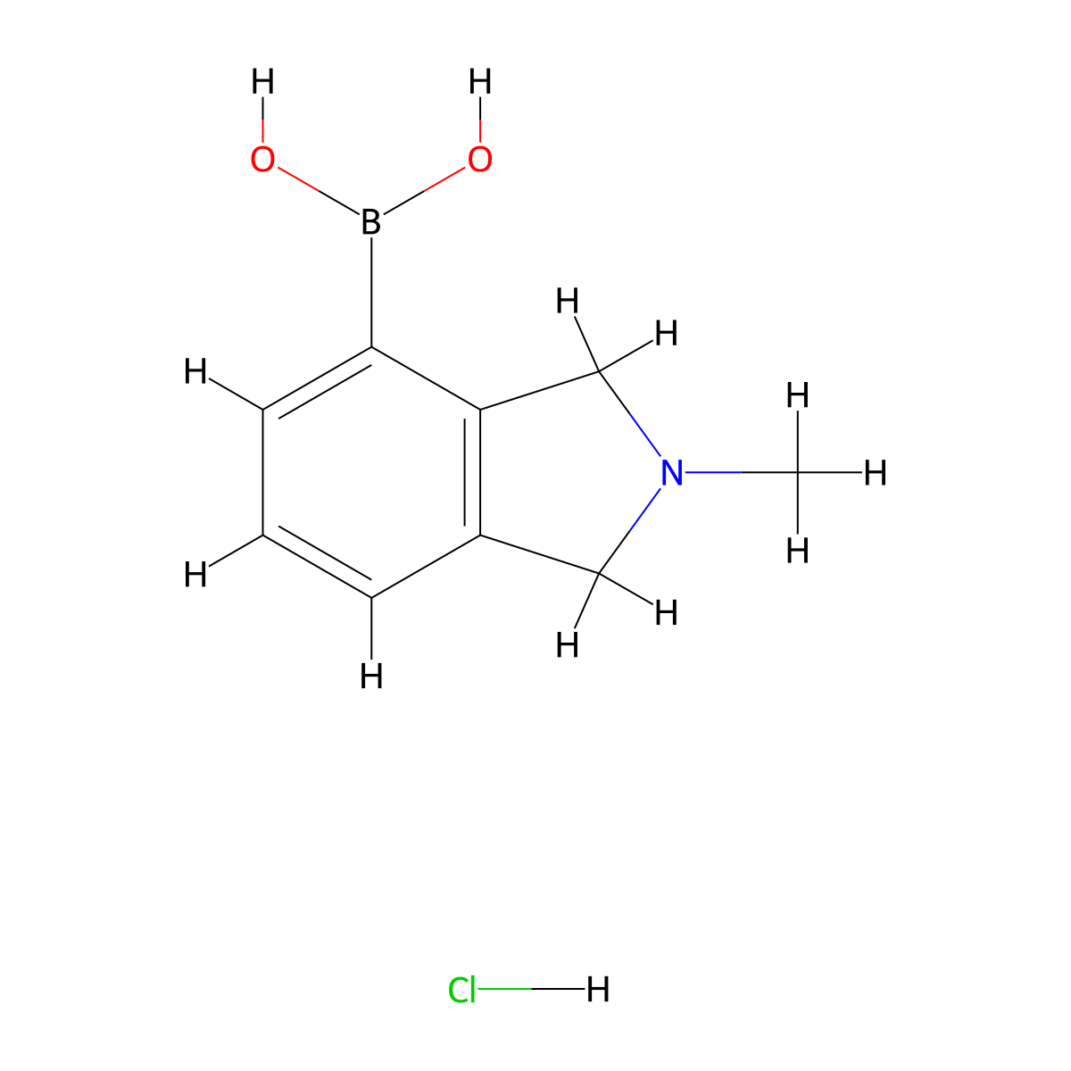 (2-Methylisoindolin-4-yl)boronic acid hydrochloride molecular structure, CAS 2304631-30-7