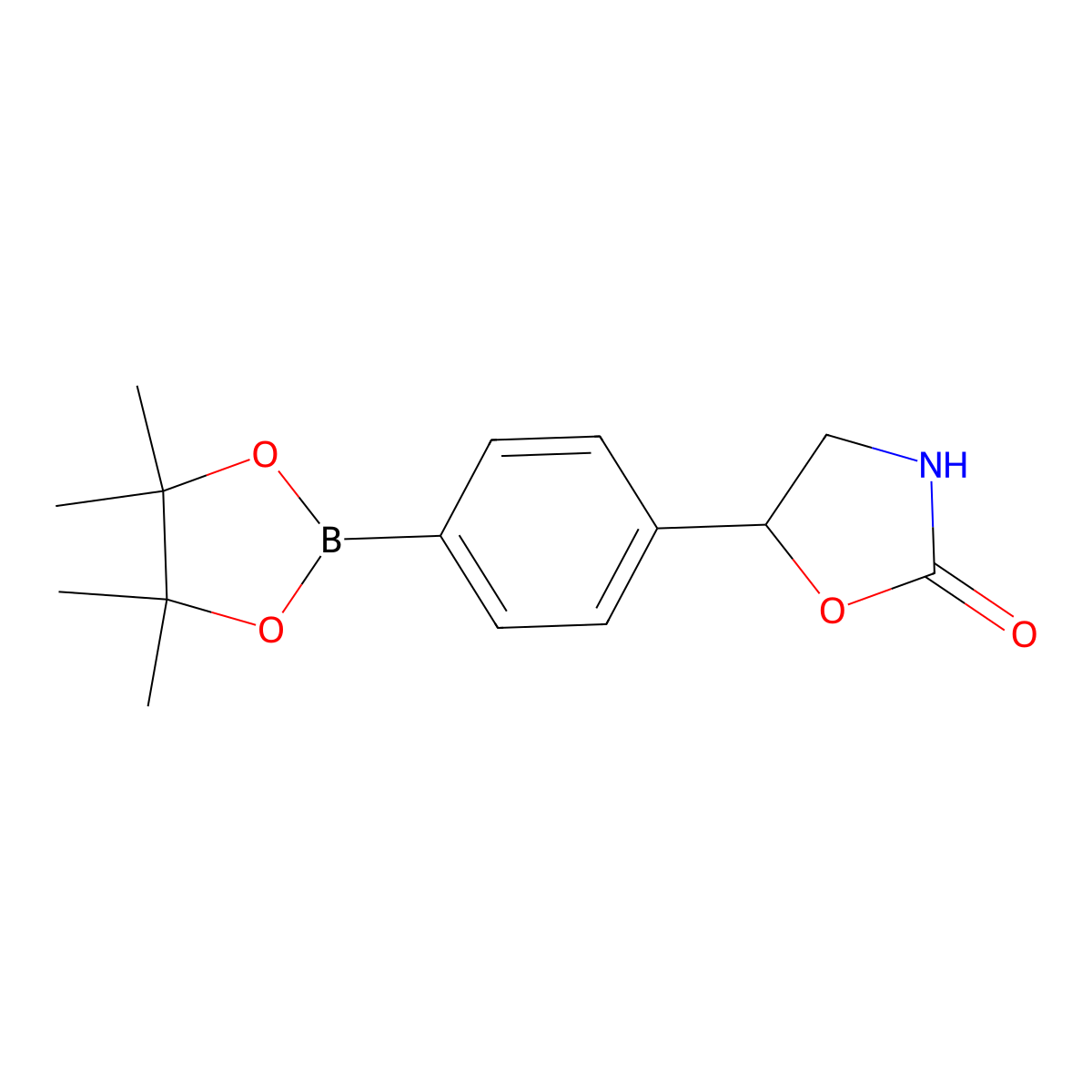 5-(4-(4,4,5,5-Tetramethyl-1,3,2-dioxaborolan-2-yl)phenyl)oxazolidin-2-one molecular structure, CAS 2304631-32-9