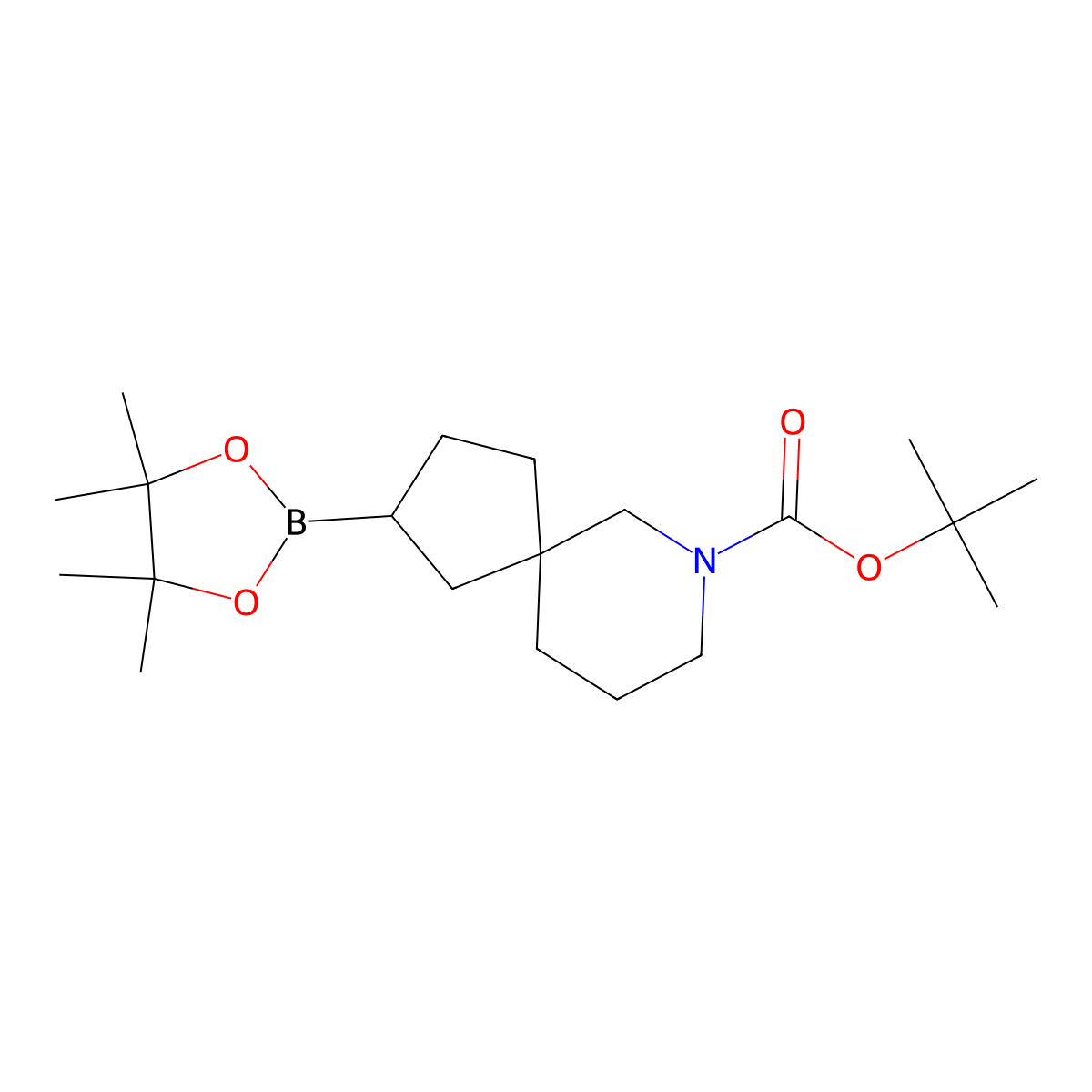 Tert-butyl 2-(4,4,5,5-tetramethyl-1,3,2-dioxaborolan-2-YL)-7-azaspiro[4.5]decane-7-carboxylate molecular structure, CAS 2304631-34-1