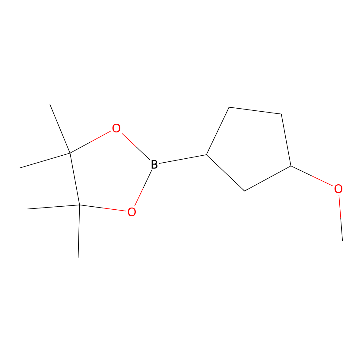 2-(3-Methoxycyclopentyl)-4,4,5,5-tetramethyl-1,3,2-dioxaborolane molecular structure, CAS 2304631-38-5