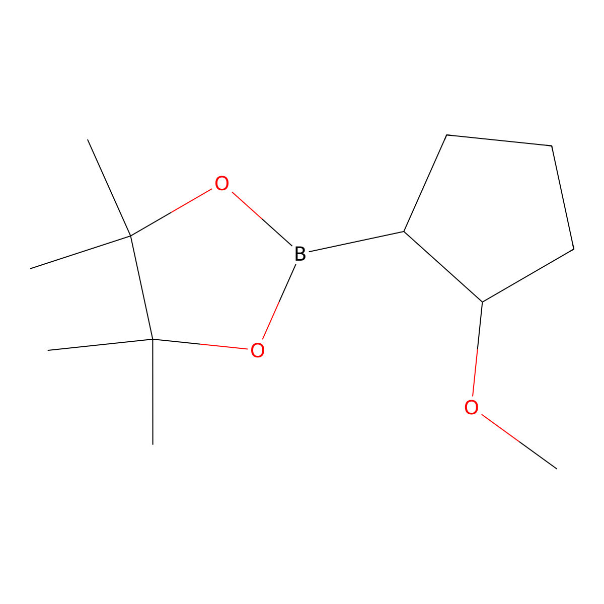 2-(2-Methoxycyclopentyl)-4,4,5,5-tetramethyl-1,3,2-dioxaborolane molecular structure, CAS 2304631-39-6
