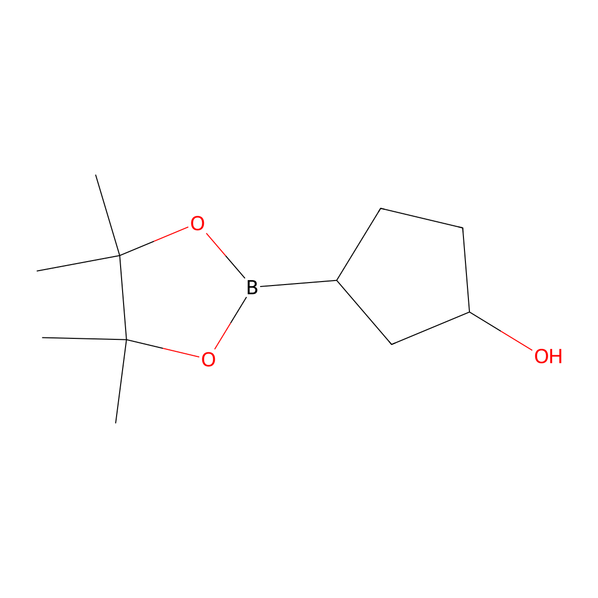 3-(4,4,5,5-Tetramethyl-1,3,2-dioxaborolan-2-YL)cyclopentanol molecular structure, CAS 2304631-41-0