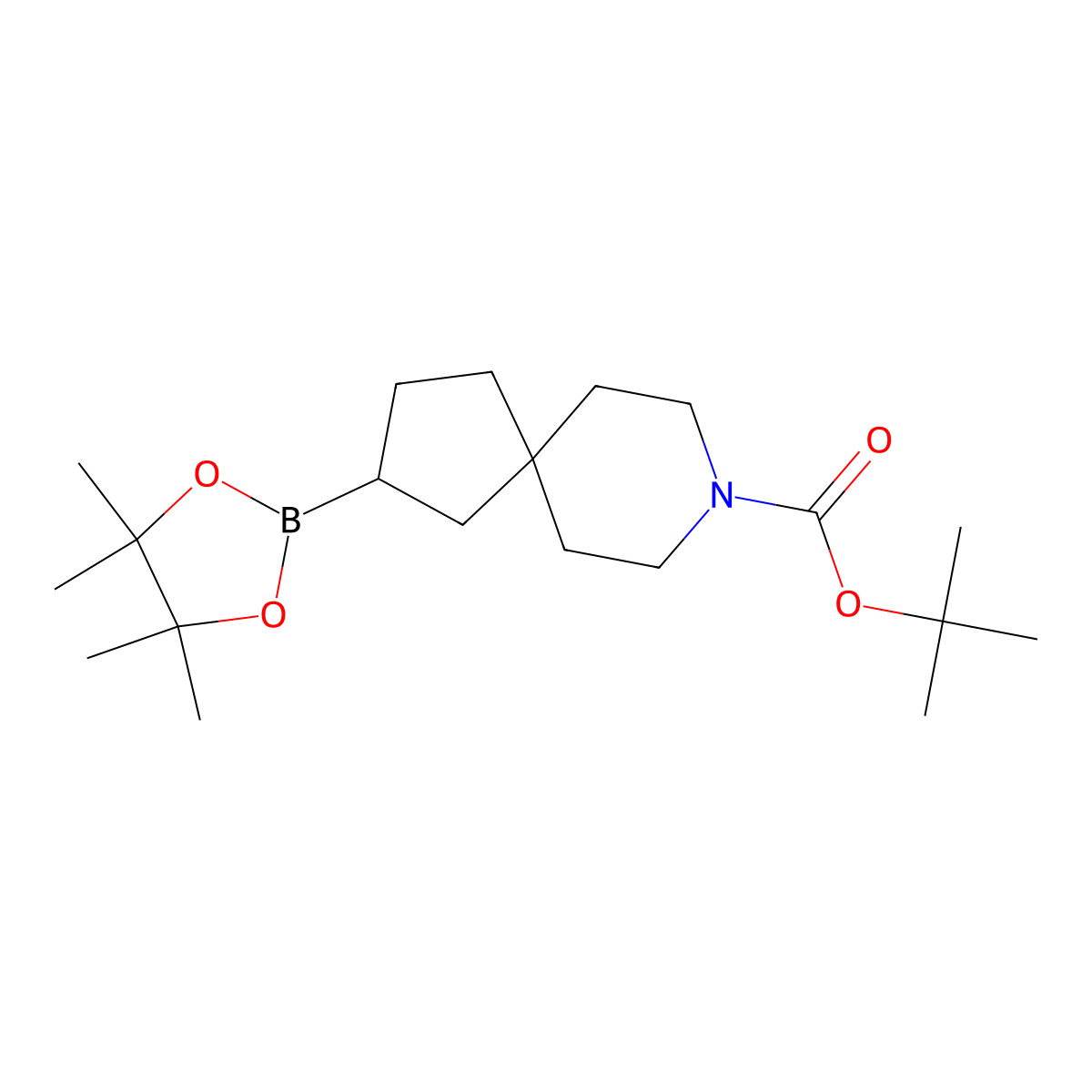 Tert-butyl 2-(4,4,5,5-tetramethyl-1,3,2-dioxaborolan-2-YL)-8-azaspiro[4.5]decane-8-carboxylate molecular structure, CAS 2304631-46-5