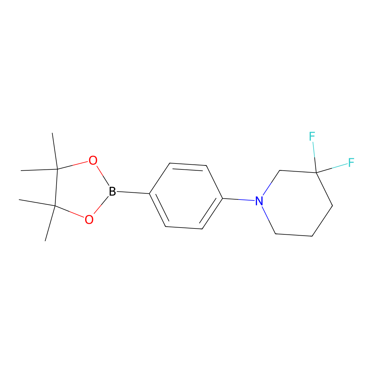 3,3-Difluoro-1-(4-(4,4,5,5-tetramethyl-1,3,2-dioxaborolan-2-YL)phenyl)piperidine molecular structure, CAS 2304631-51-2