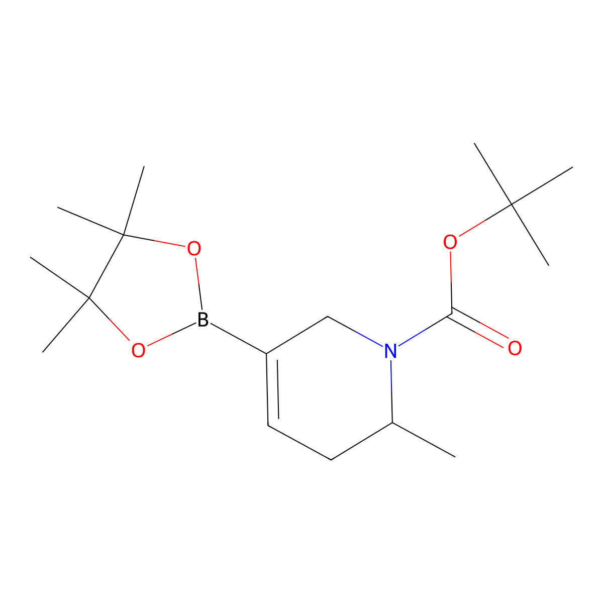 tert-butyl (2S)-2-methyl-5-(4,4,5,5-tetramethyl-1,3,2-dioxaborolan-2-yl)-3,6-dihydro-2H-pyridine-1-carboxylate molecular structure, CAS 2304631-63-6