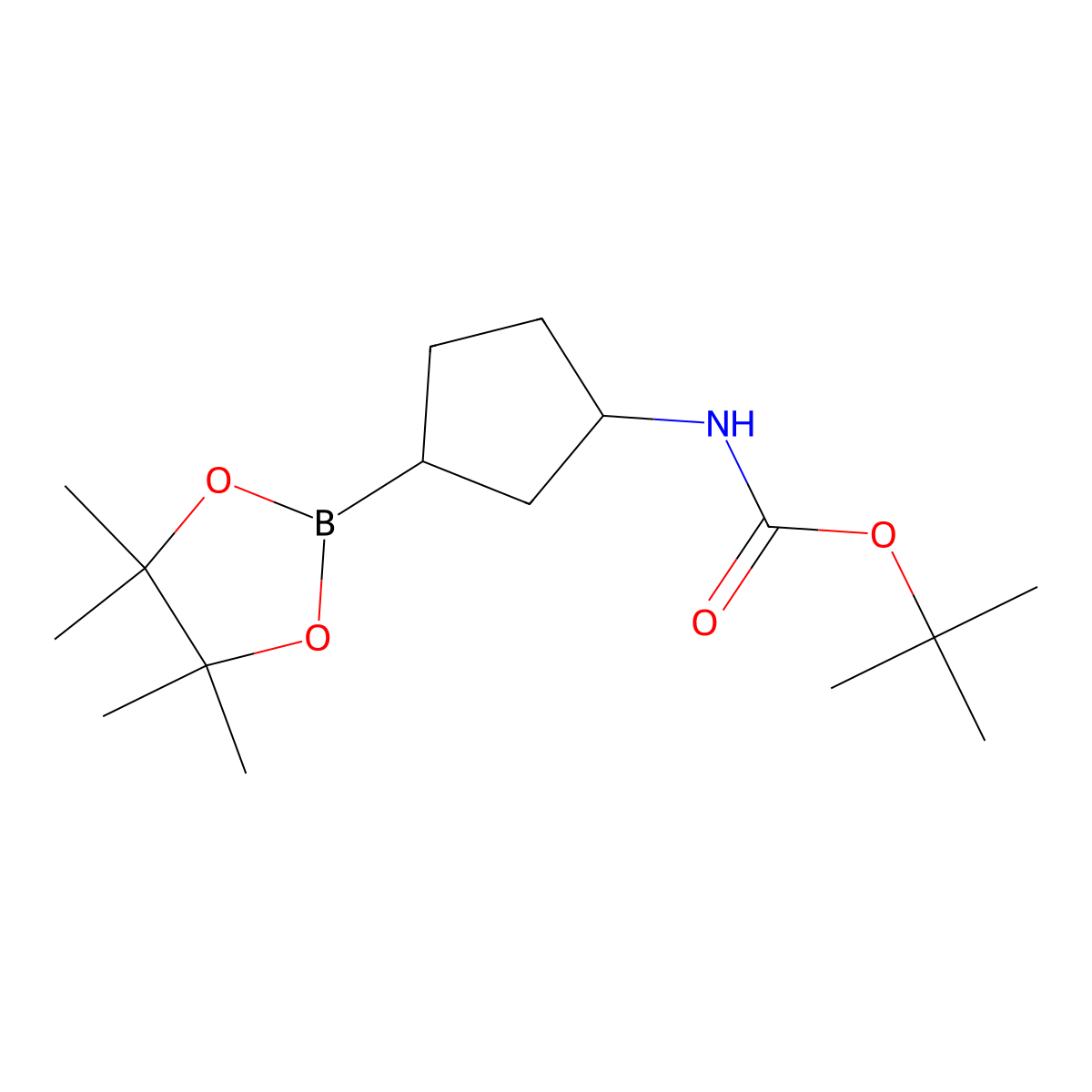 [3-(4,4,5,5-Tetramethyl-[1,3,2]dioxaborolan-2-yl)-cyclopentyl]-carbamic acid tert-butyl ester molecular structure, CAS 2304631-65-8