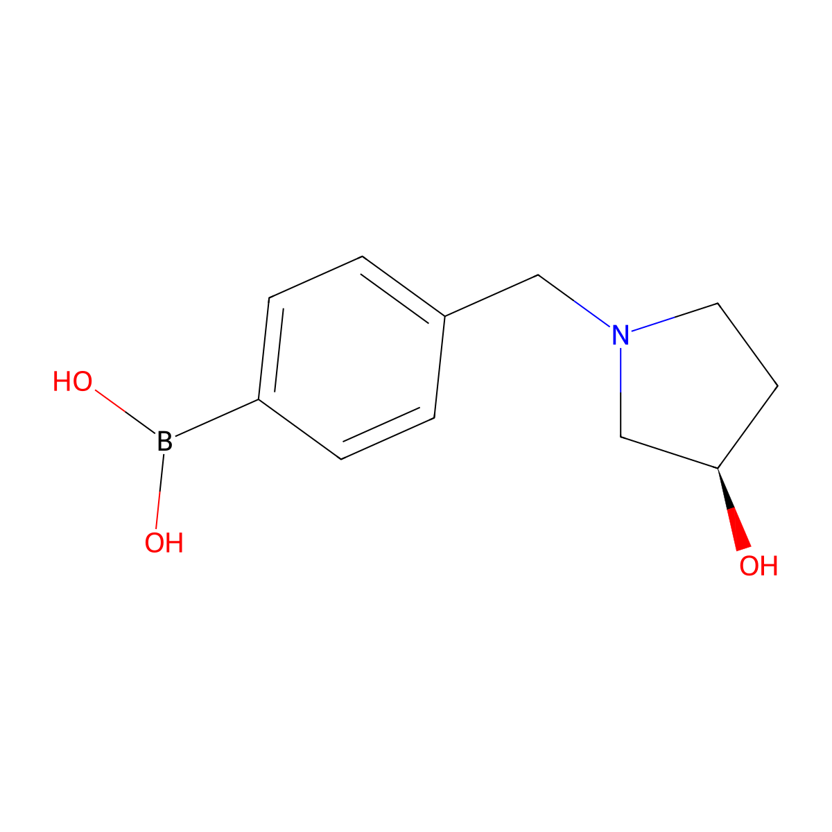(R)-(4-((3-Hydroxypyrrolidin-1-YL)methyl)phenyl)boronic acid molecular structure, CAS 2304631-67-0