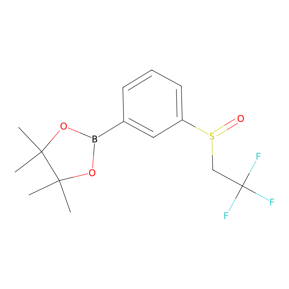 4,4,5,5-Tetramethyl-2-(3-((2,2,2-trifluoroethyl)sulfinyl)phenyl)-1,3,2-dioxaborolane molecular structure, CAS 2304631-69-2