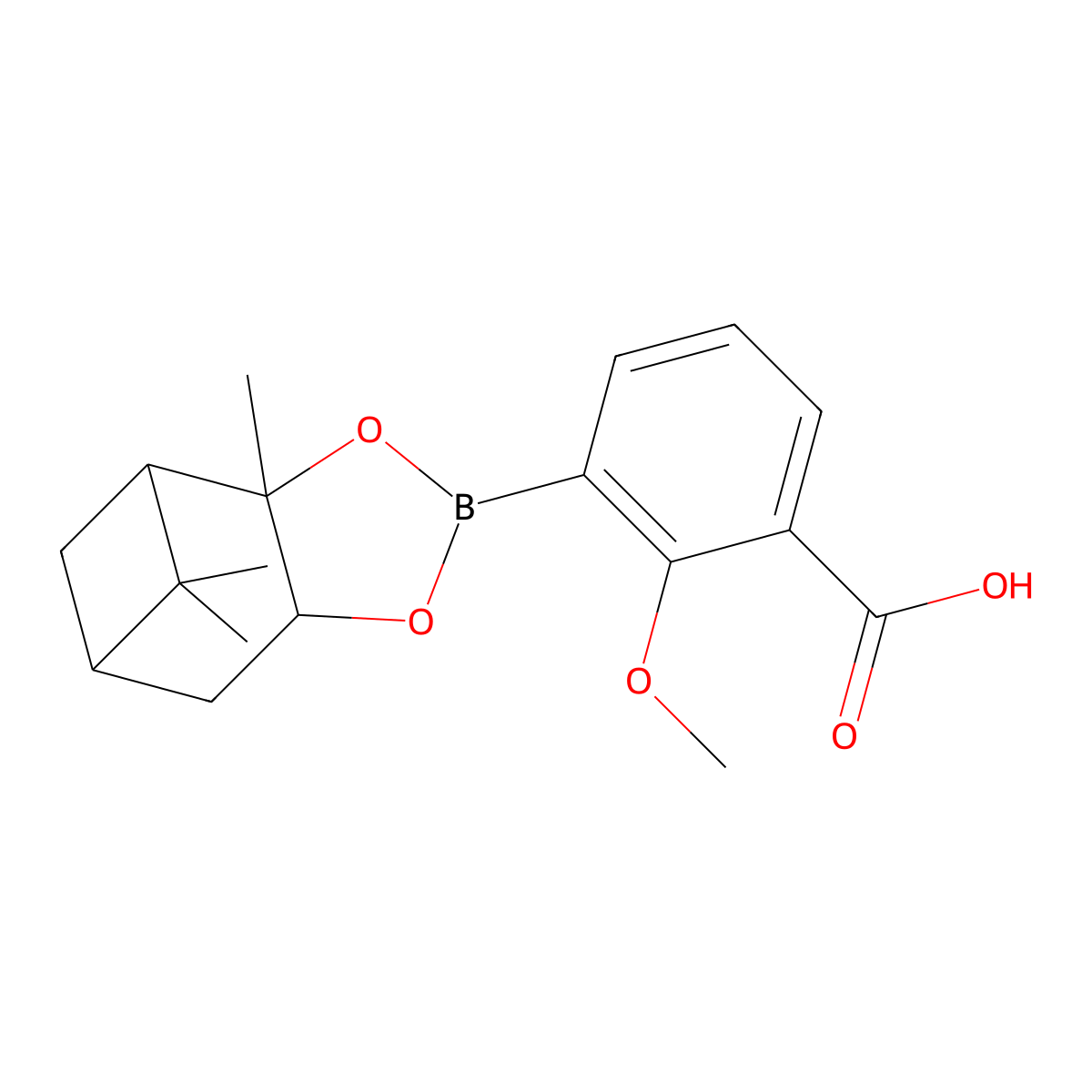 2-Methoxy-3-((3AR,4S,6S,7AS)-3A,5,5-trimethylhexahydro-4,6-methanobenzo[D][1,3,2]dioxaborol-2-YL)benzoic acid molecular structure, CAS 2304631-72-7