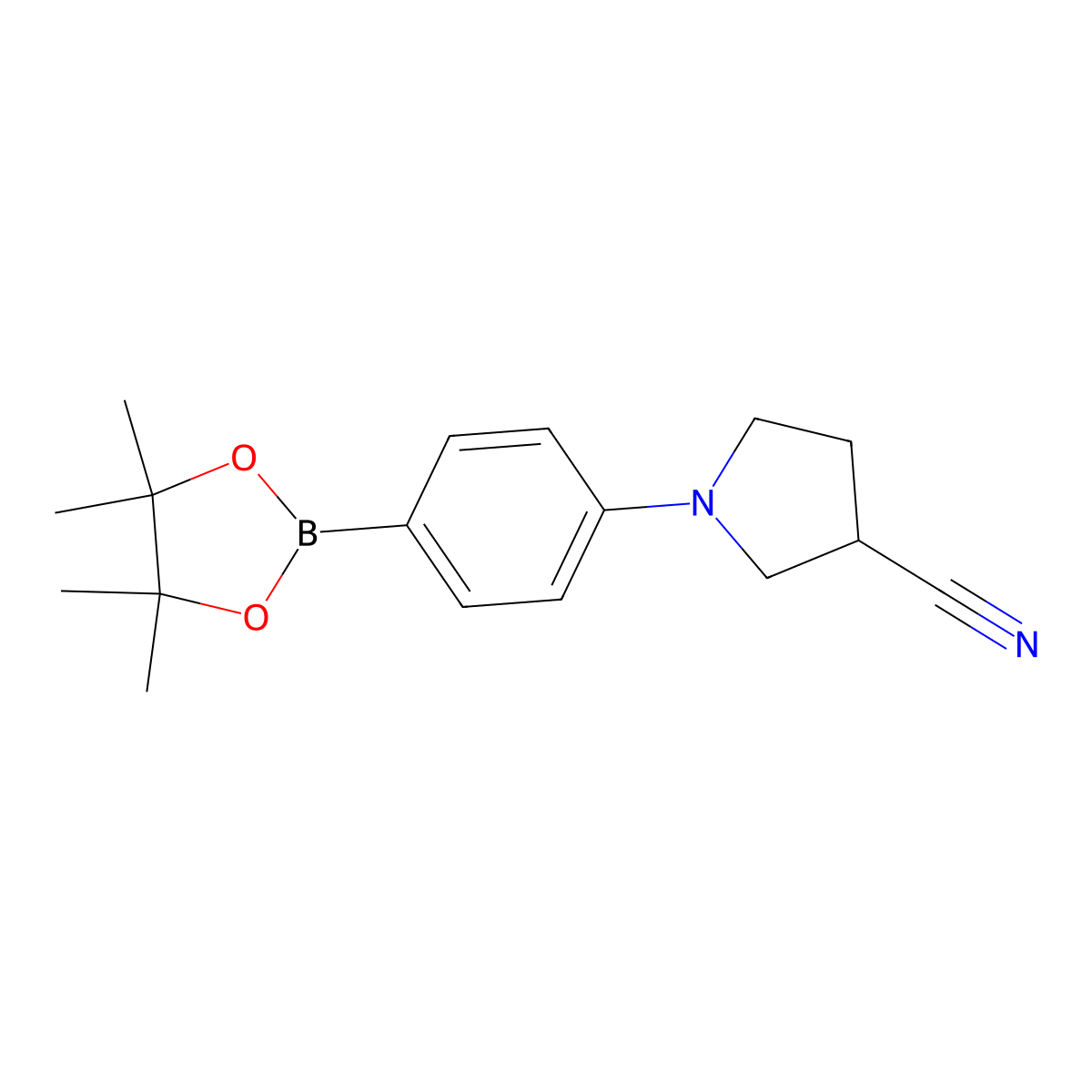 1-(4-(4,4,5,5-Tetramethyl-1,3,2-dioxaborolan-2-yl)phenyl)pyrrolidine-3-carbonitrile molecular structure, CAS 2304631-74-9