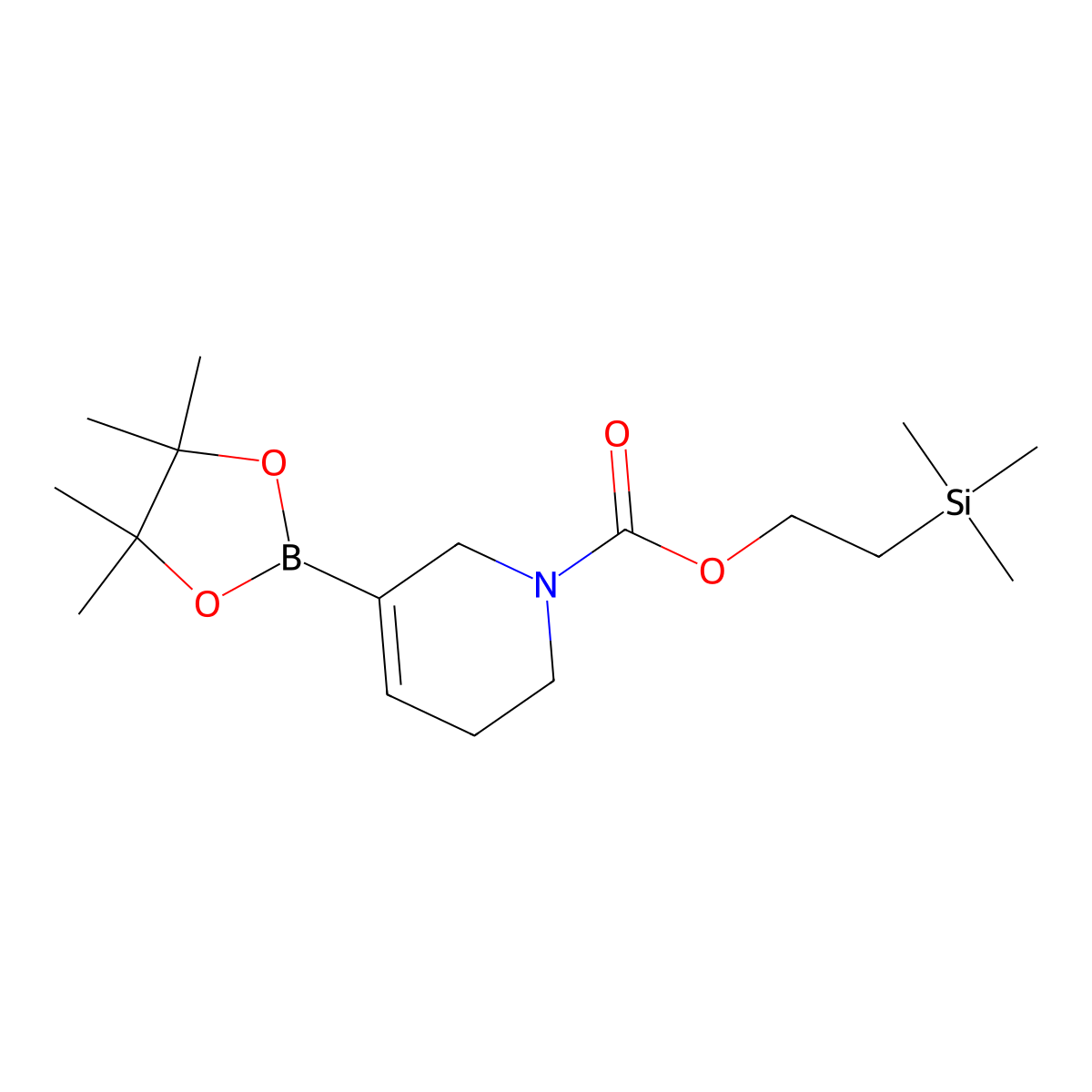 2-(Trimethylsilyl)ethyl 3-(4,4,5,5-tetramethyl-1,3,2-dioxaborolan-2-yl)-5,6-dihydropyridine-1(2H)-carboxylate molecular structure, CAS 2304633-77-8