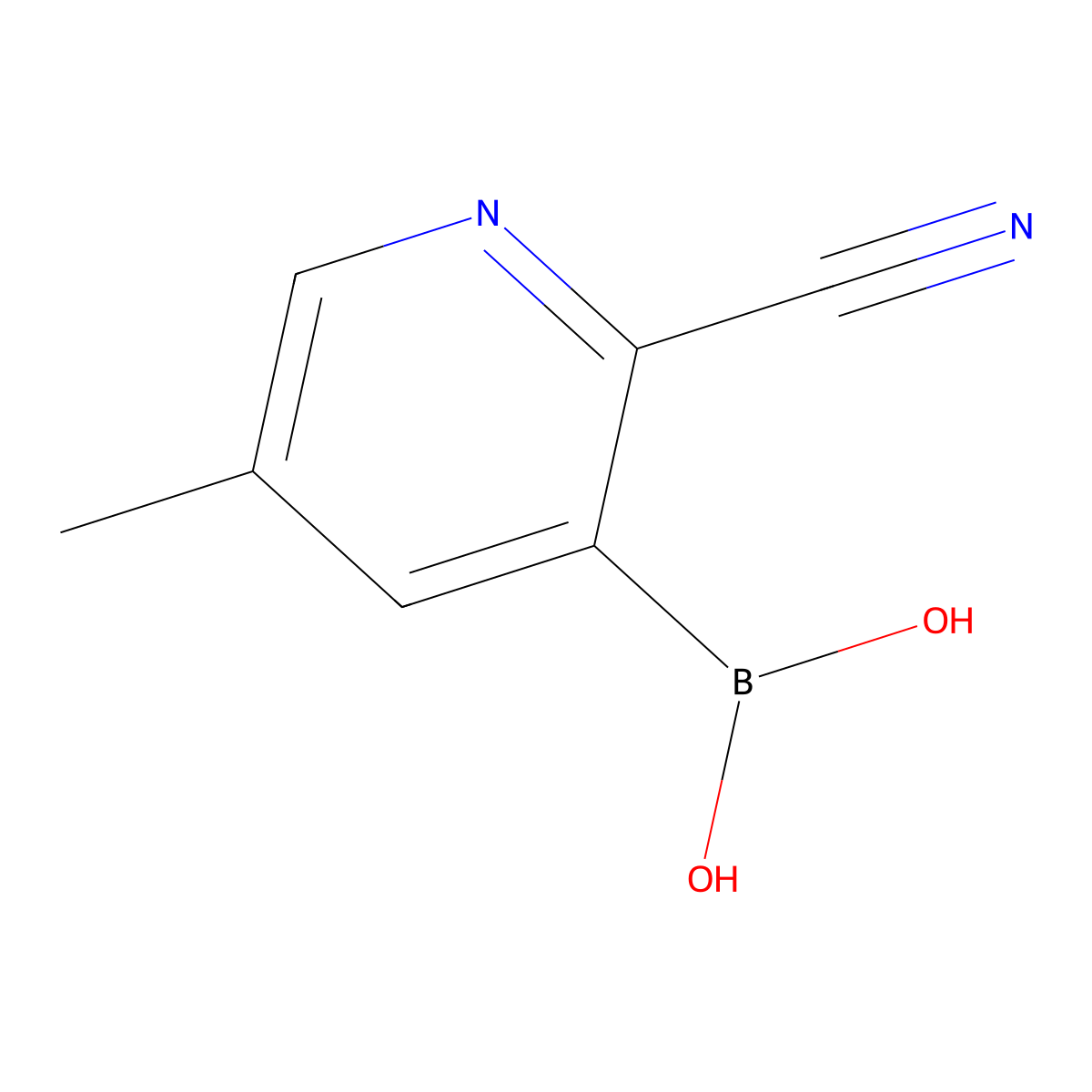 (2-Cyano-5-methylpyridin-3-yl)boronic acid molecular structure, CAS 2304633-79-0