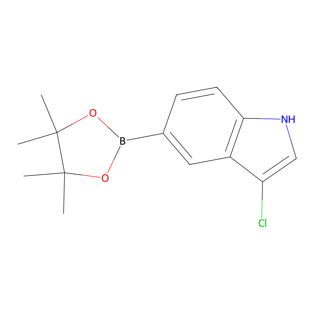 3-chloro-5-(4,4,5,5-tetramethyl-1,3,2-dioxaborolan-2-yl)-1H-indole molecular structure, CAS 2304633-84-7