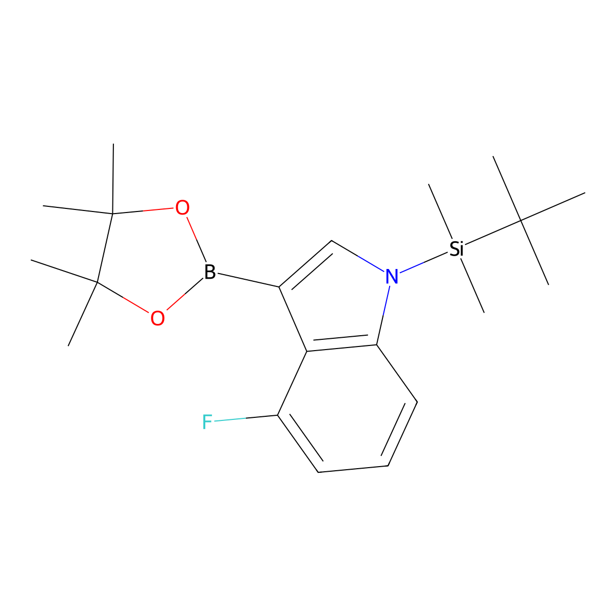 1-(tert-Butyldimethylsilyl)-4-fluoro-1H-indole-3-boronic Acid Pinacol Ester molecular structure, CAS 2304633-85-8