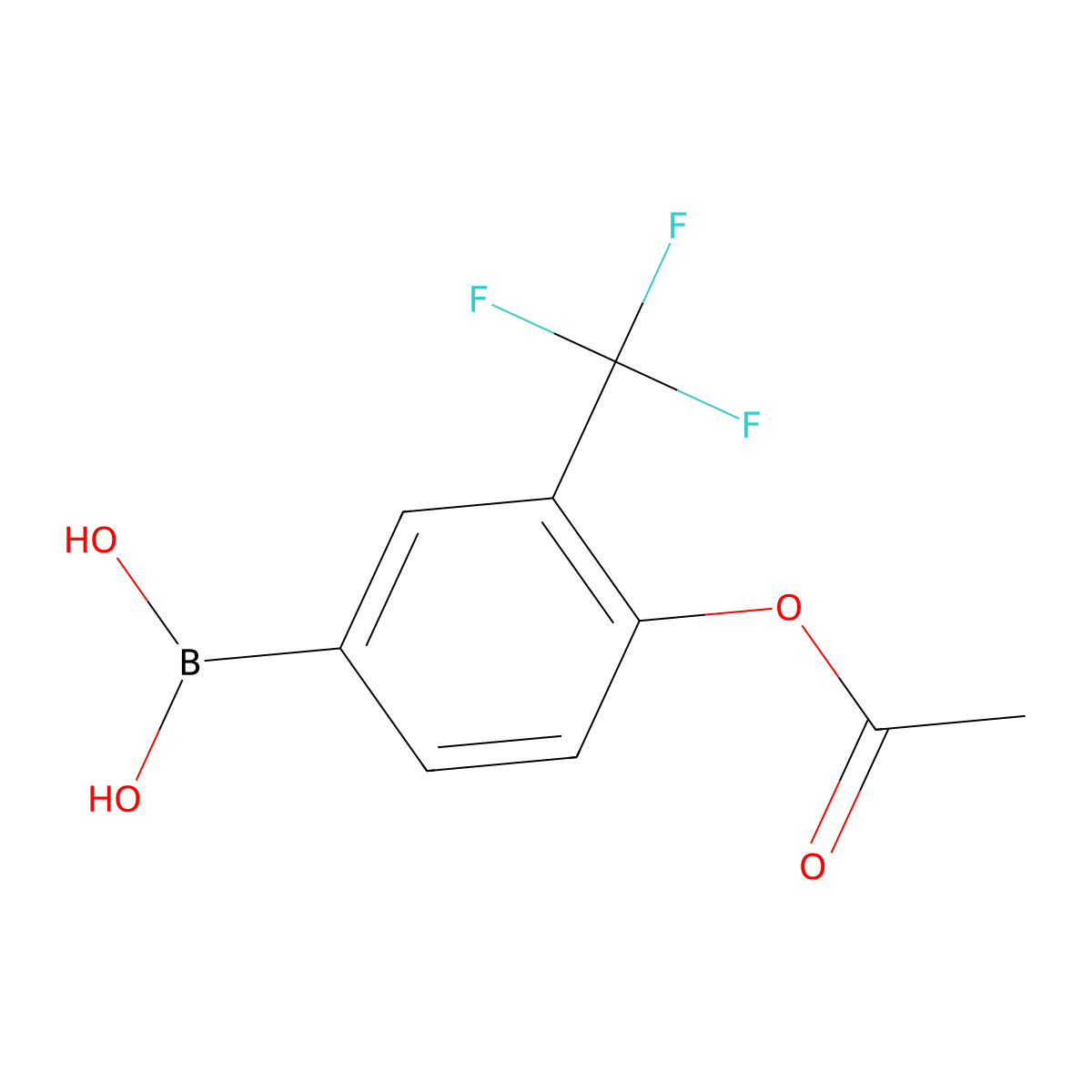 (4-Acetoxy-3-(trifluoromethyl)phenyl)boronic acid molecular structure, CAS 2304633-90-5