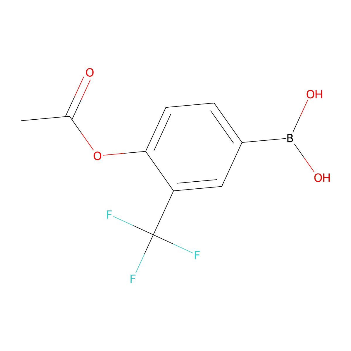 (4-Acetoxy-3-(trifluoromethyl)phenyl)boronic acid molecular structure, CAS 2304633-90-5