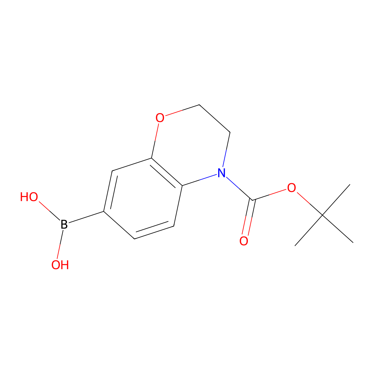 (4-(tert-Butoxycarbonyl)-3,4-dihydro-2H-benzo[b][1,4]oxazin-7-yl)boronic acid molecular structure, CAS 2304633-98-3