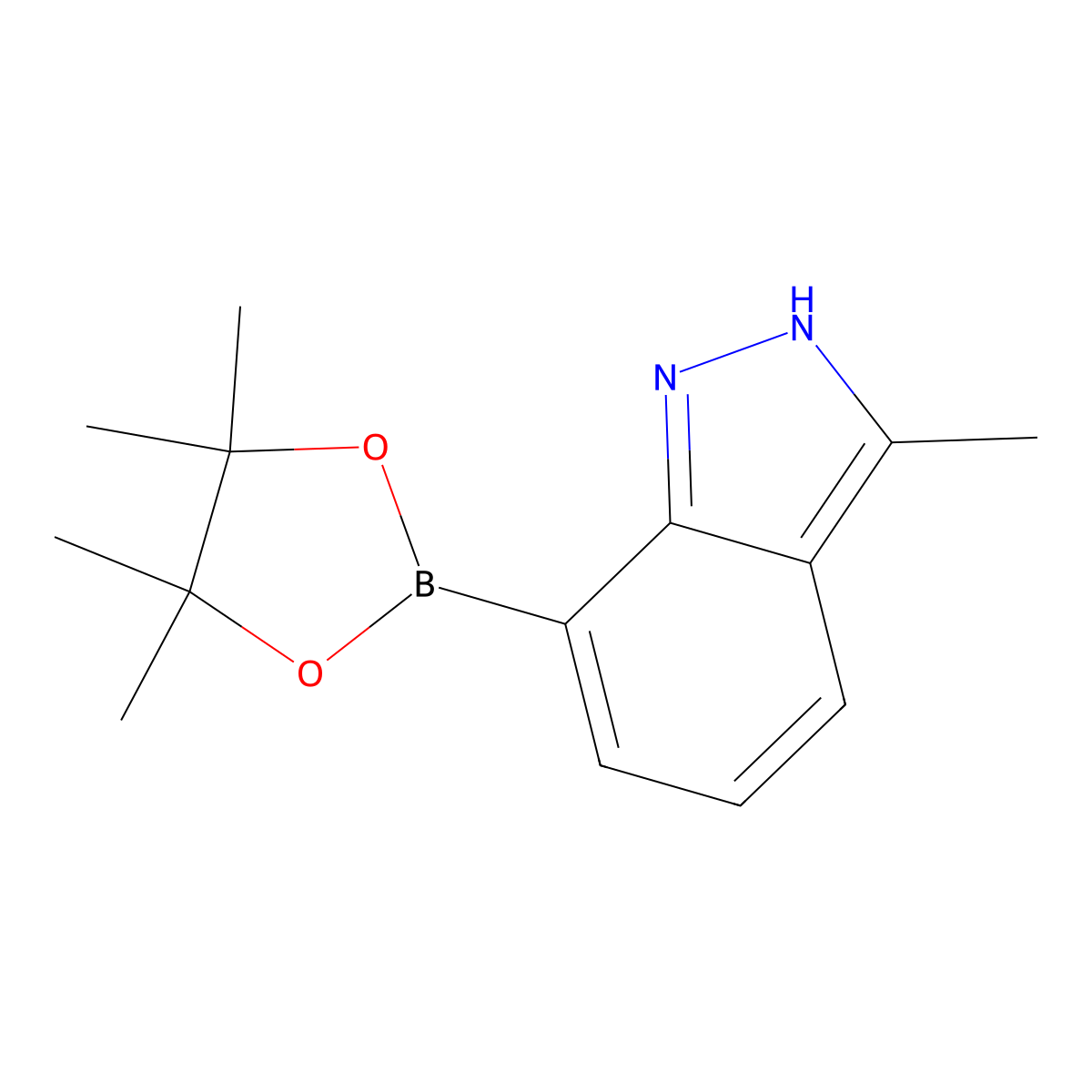 3-Methyl-7-(4,4,5,5-tetramethyl-1,3,2-dioxaborolan-2-yl)-1H-indazole molecular structure, CAS 2304634-00-0