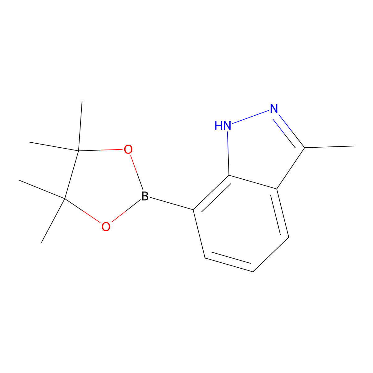 3-Methyl-7-(4,4,5,5-tetramethyl-1,3,2-dioxaborolan-2-yl)-1H-indazole molecular structure, CAS 2304634-00-0