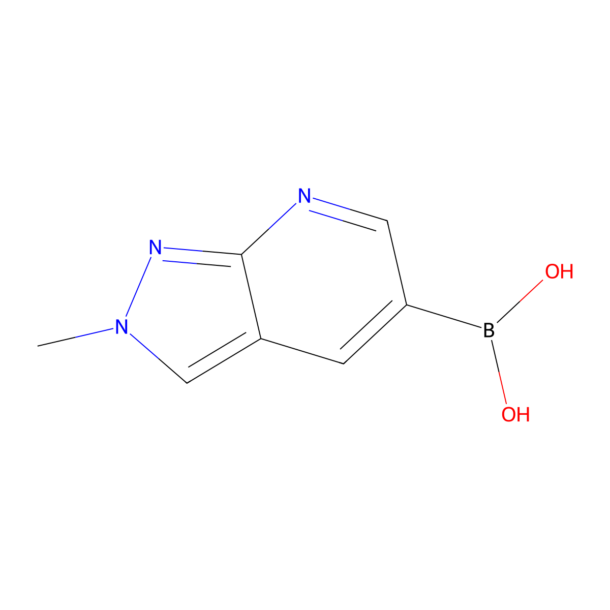 {2-methyl-2H-pyrazolo[3,4-b]pyridin-5-yl}boronic acid molecular structure, CAS 2304634-03-3