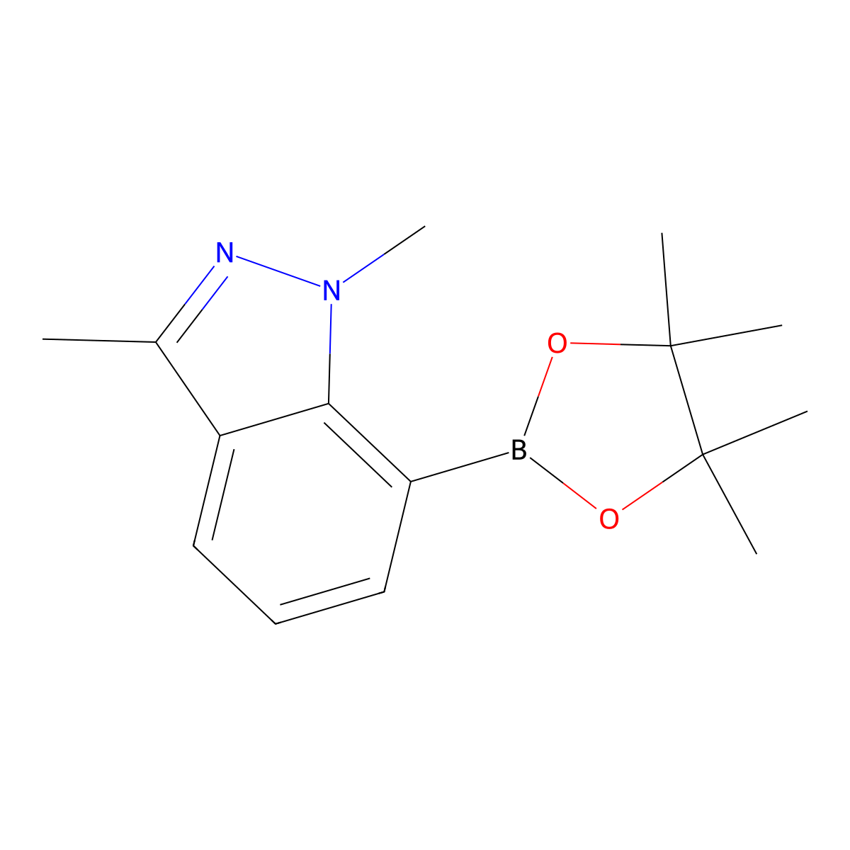 1,3-Dimethyl-7-(4,4,5,5-tetramethyl-1,3,2-dioxaborolan-2-yl)-1H-indazole molecular structure, CAS 2304634-04-4