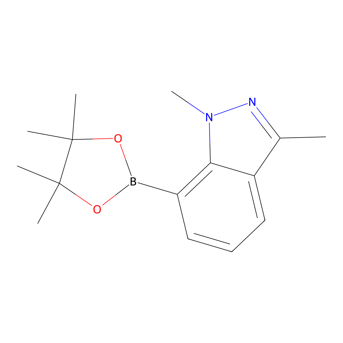 1,3-Dimethyl-7-(4,4,5,5-tetramethyl-1,3,2-dioxaborolan-2-yl)-1H-indazole molecular structure, CAS 2304634-04-4