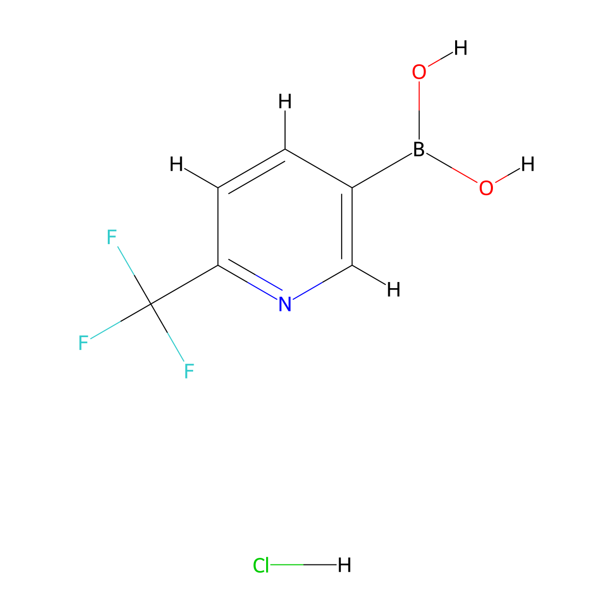 (6-(Trifluoromethyl)pyridin-3-yl)boronic acid hydrochloride molecular structure, CAS 2304634-22-6