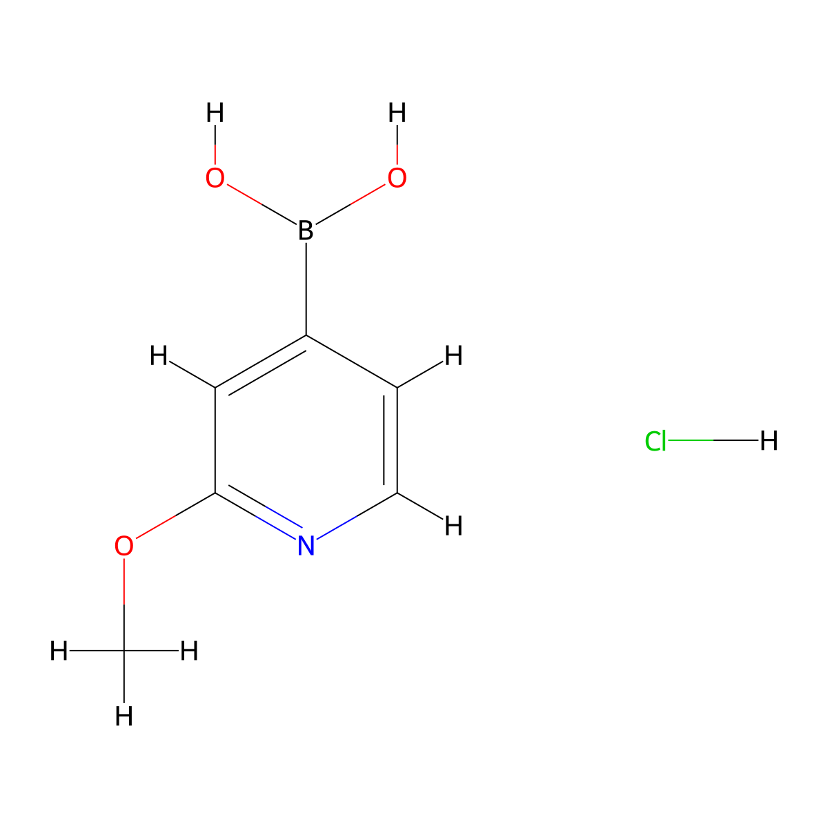 (2-Methoxypyridin-4-yl)boronic acid hydrochloride molecular structure, CAS 2304634-31-7
