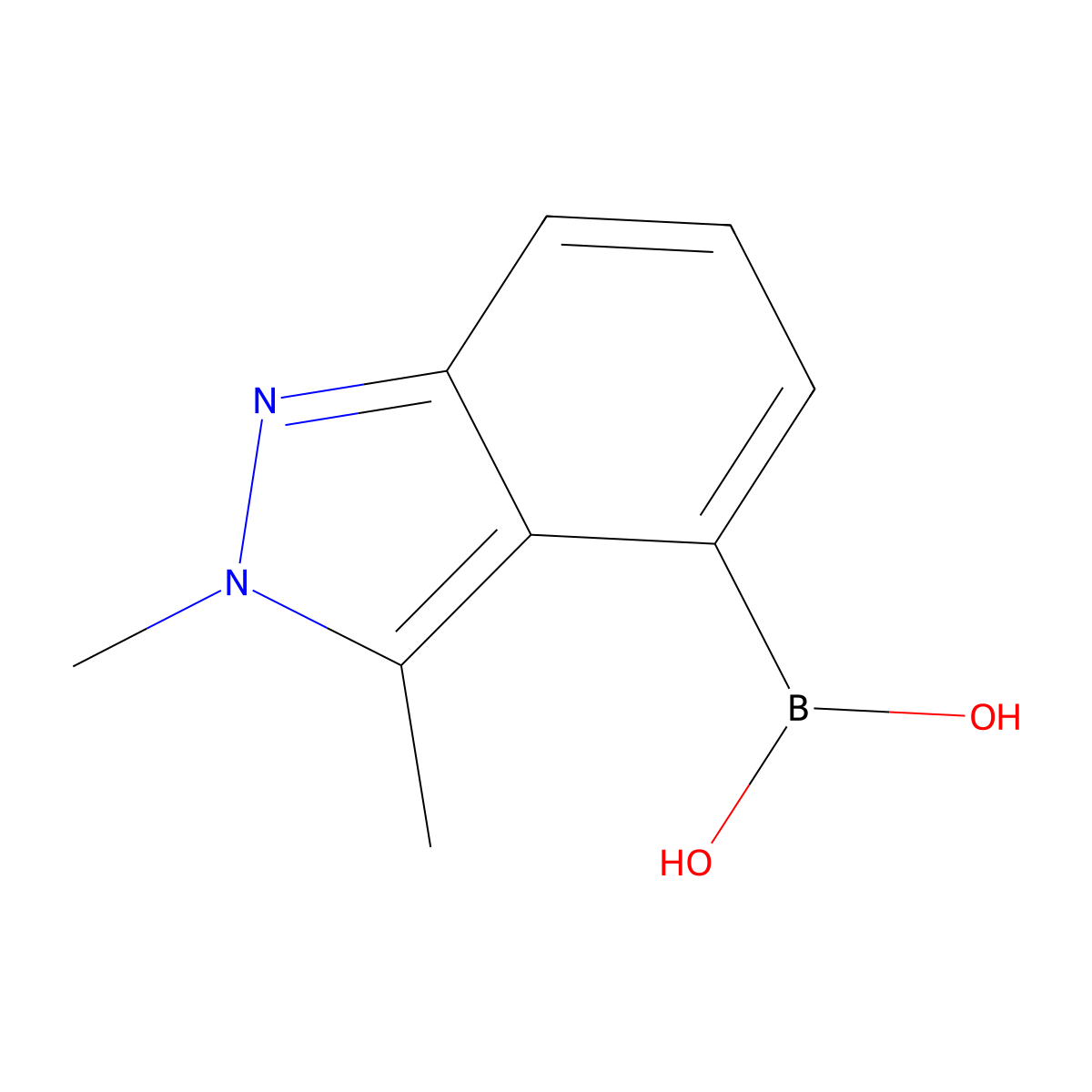 2,3-Dimethyl-2H-indazole-4-boronic acid molecular structure, CAS 2304634-35-1