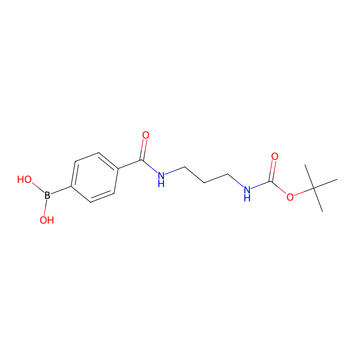 (4-((3-((tert-Butoxycarbonyl)amino)propyl)carbamoyl)phenyl)boronic acid molecular structure, CAS 2304634-43-1