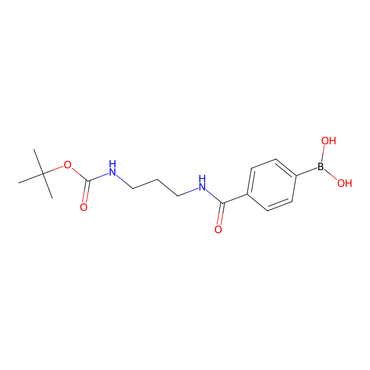 (4-((3-((tert-Butoxycarbonyl)amino)propyl)carbamoyl)phenyl)boronic acid molecular structure, CAS 2304634-43-1