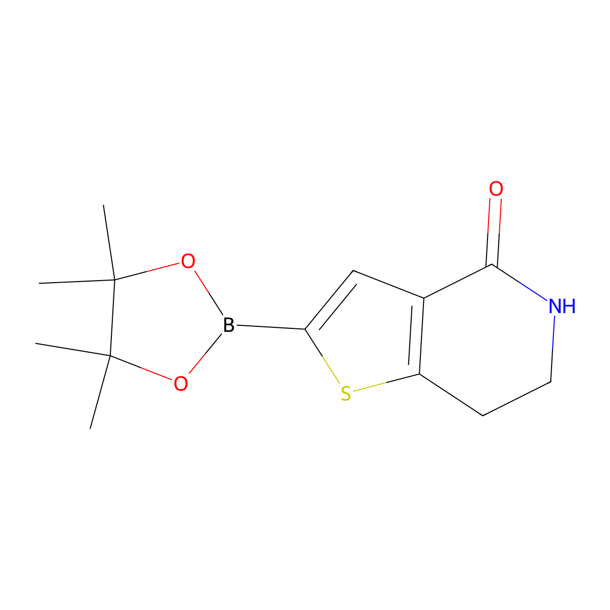 2-(4,4,5,5-Tetramethyl-1,3,2-dioxaborolan-2-YL)-6,7-dihydrothieno[3,2-C]pyridin-4(5H)-one molecular structure, CAS 2304634-45-3